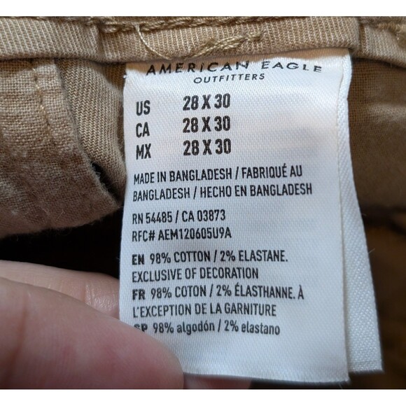 NWOT American Eagle Size 28x29 Khaki Pants Skinny Chino Flex Preppy Workwear * - Picture 9 of 12